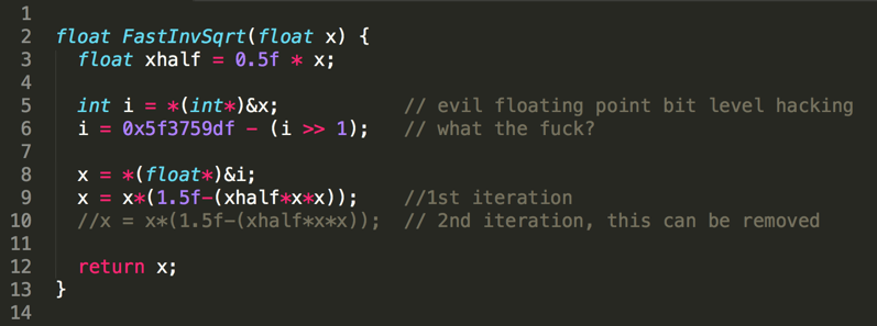 Quake III's or Fast InvSqrt() or 0x5F3759DF Algorithm